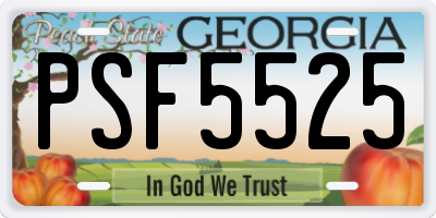 GA license plate PSF5525
