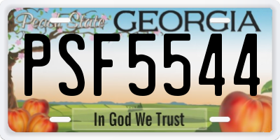 GA license plate PSF5544