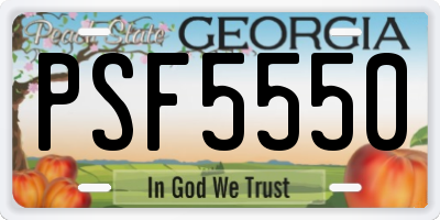 GA license plate PSF5550