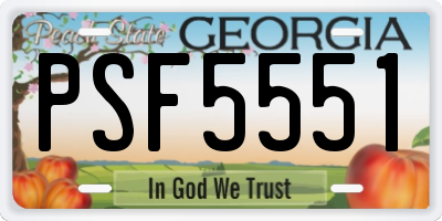 GA license plate PSF5551