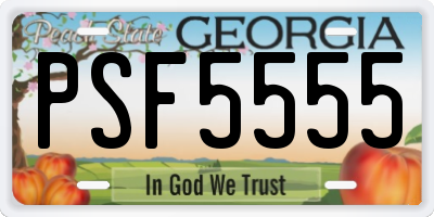 GA license plate PSF5555