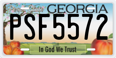 GA license plate PSF5572
