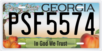 GA license plate PSF5574