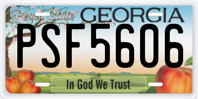 GA license plate PSF5606