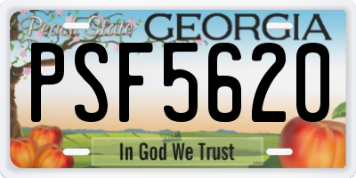 GA license plate PSF5620