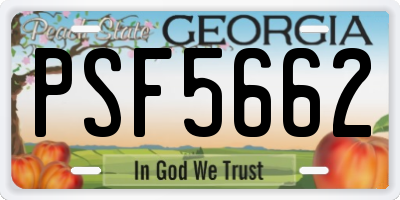 GA license plate PSF5662