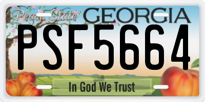 GA license plate PSF5664