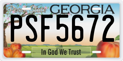 GA license plate PSF5672
