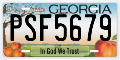GA license plate PSF5679