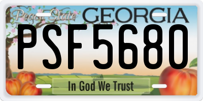GA license plate PSF5680
