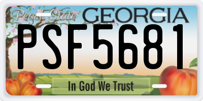 GA license plate PSF5681