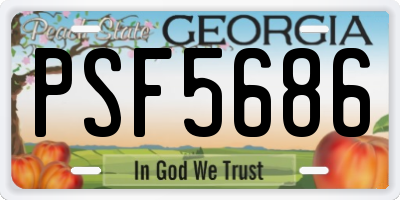 GA license plate PSF5686