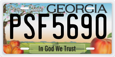 GA license plate PSF5690