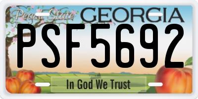 GA license plate PSF5692