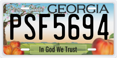 GA license plate PSF5694