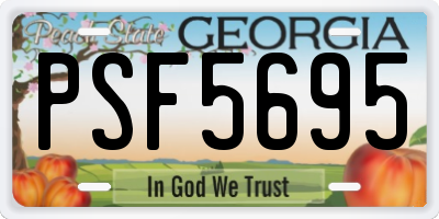 GA license plate PSF5695
