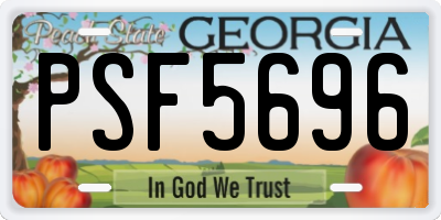 GA license plate PSF5696