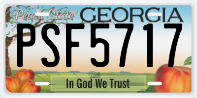 GA license plate PSF5717