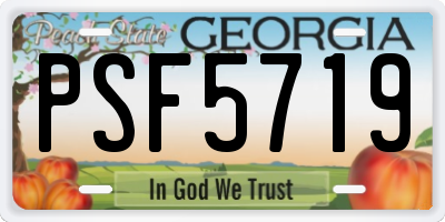 GA license plate PSF5719