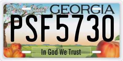 GA license plate PSF5730