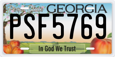 GA license plate PSF5769