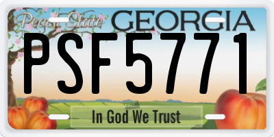 GA license plate PSF5771