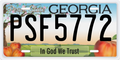 GA license plate PSF5772