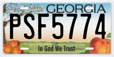 GA license plate PSF5774