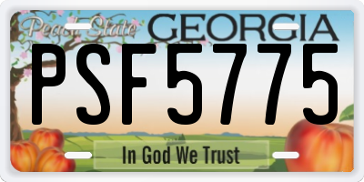 GA license plate PSF5775