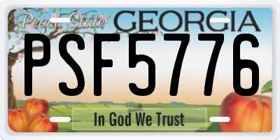 GA license plate PSF5776