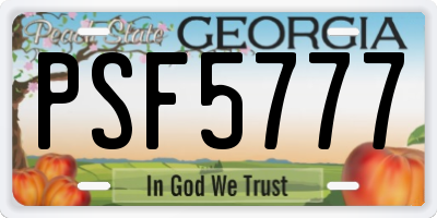GA license plate PSF5777