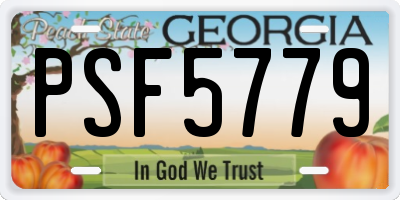 GA license plate PSF5779