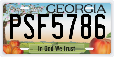 GA license plate PSF5786