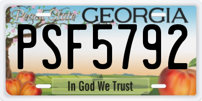 GA license plate PSF5792