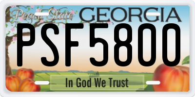 GA license plate PSF5800