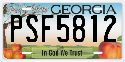 GA license plate PSF5812