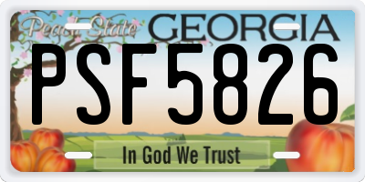 GA license plate PSF5826
