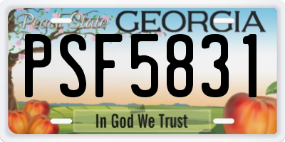GA license plate PSF5831