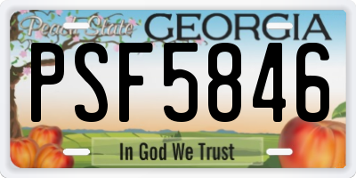 GA license plate PSF5846