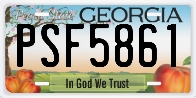 GA license plate PSF5861
