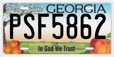 GA license plate PSF5862