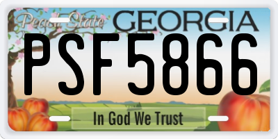 GA license plate PSF5866