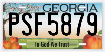 GA license plate PSF5879