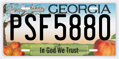 GA license plate PSF5880
