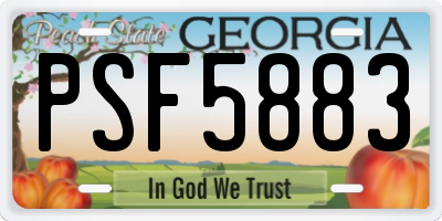 GA license plate PSF5883