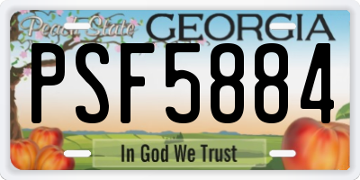 GA license plate PSF5884