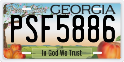 GA license plate PSF5886