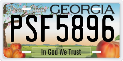 GA license plate PSF5896