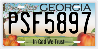 GA license plate PSF5897