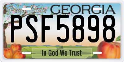 GA license plate PSF5898